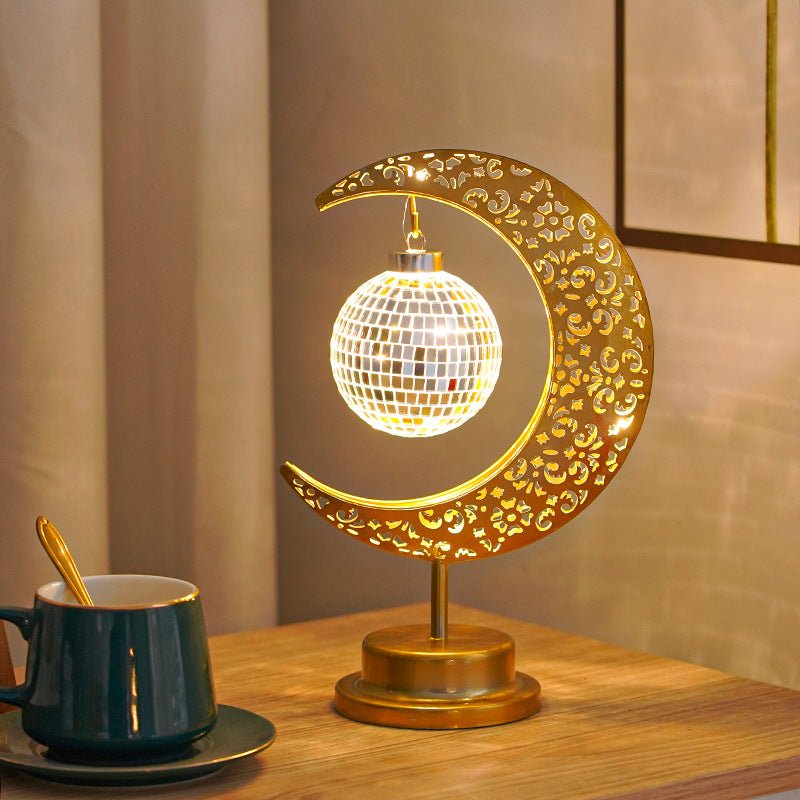 Ramadan Iron Star & Crescent Lamp Festive Candle Holder Decor (MAC399)