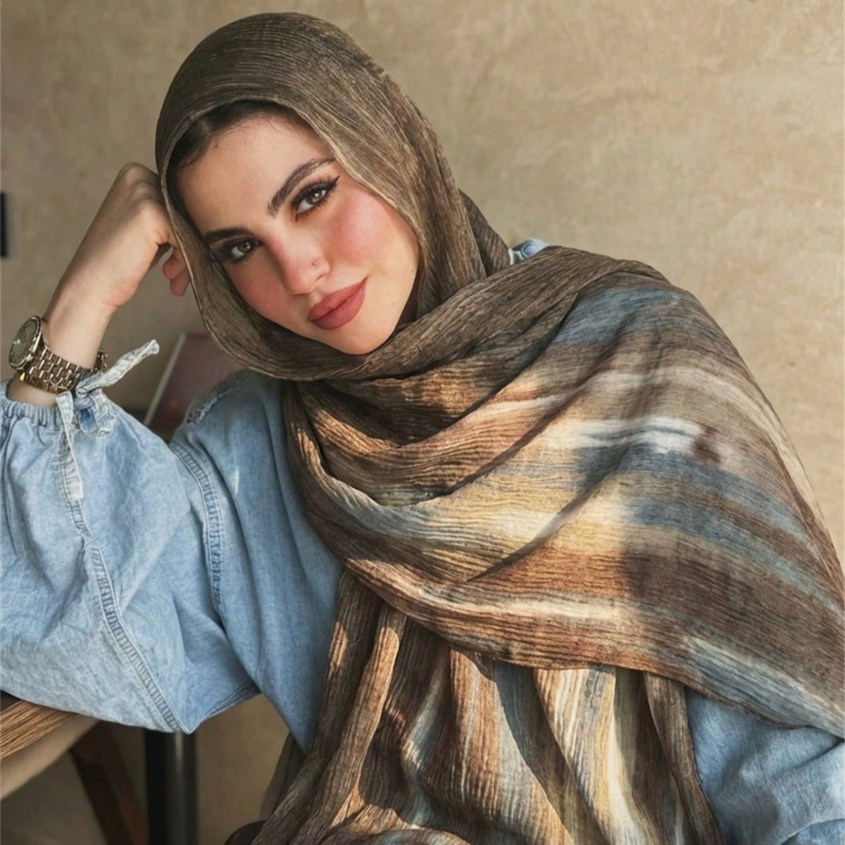 Rayon Gradient Tie-Dye Scarf | Rayon Gradient Hijab (MH216)