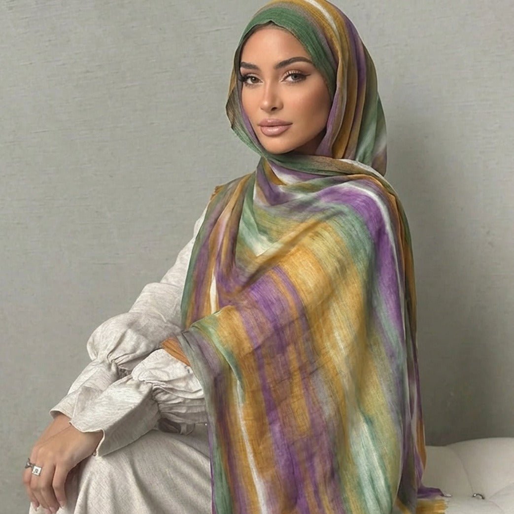 Rayon Gradient Tie-Dye Scarf | Rayon Gradient Hijab (MH216)