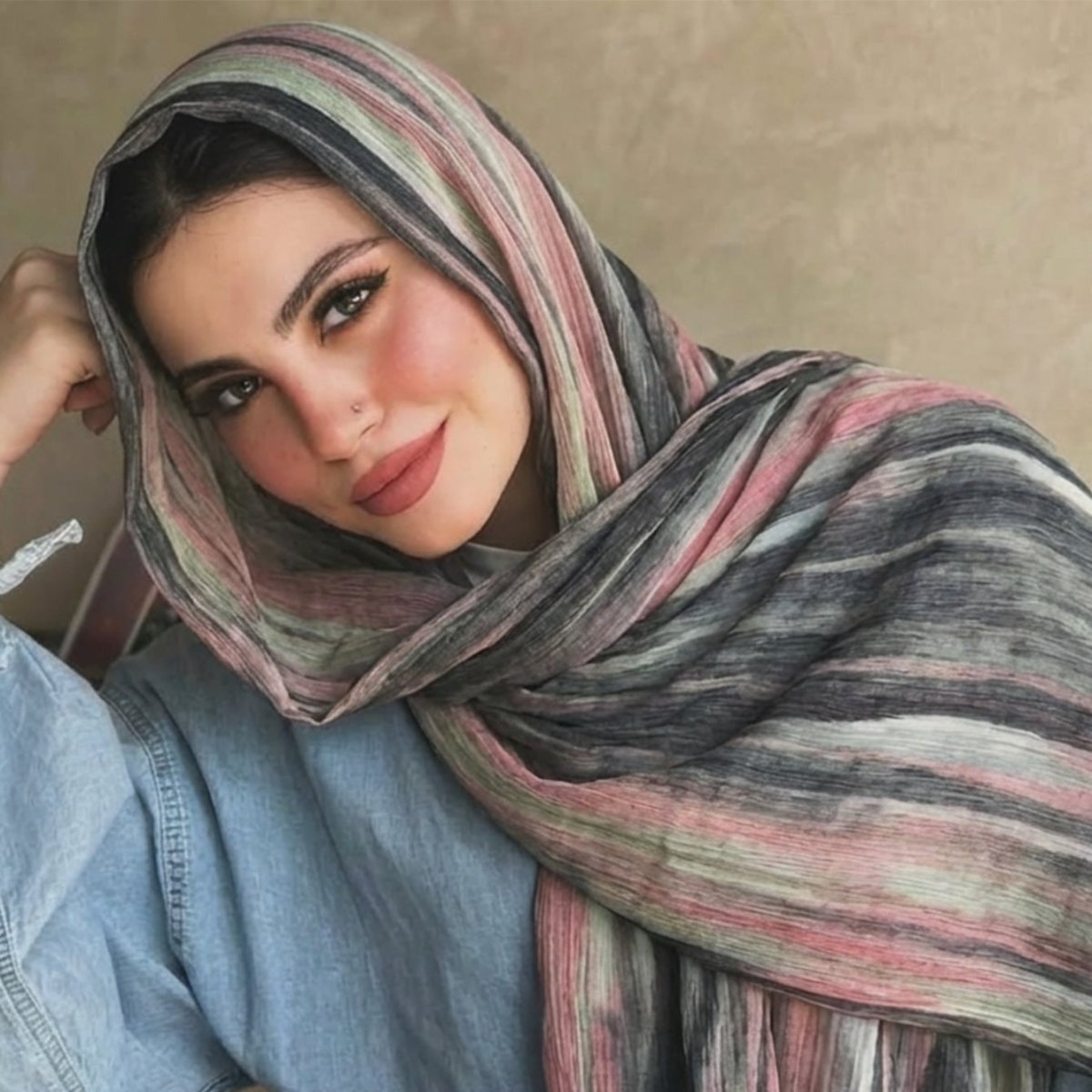 Rayon Gradient Tie-Dye Scarf | Rayon Gradient Hijab (MH216)
