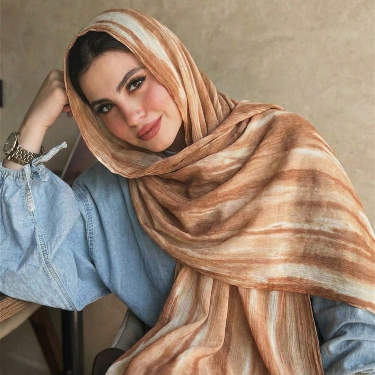 Rayon Gradient Tie-Dye Scarf | Rayon Gradient Hijab (MH216)