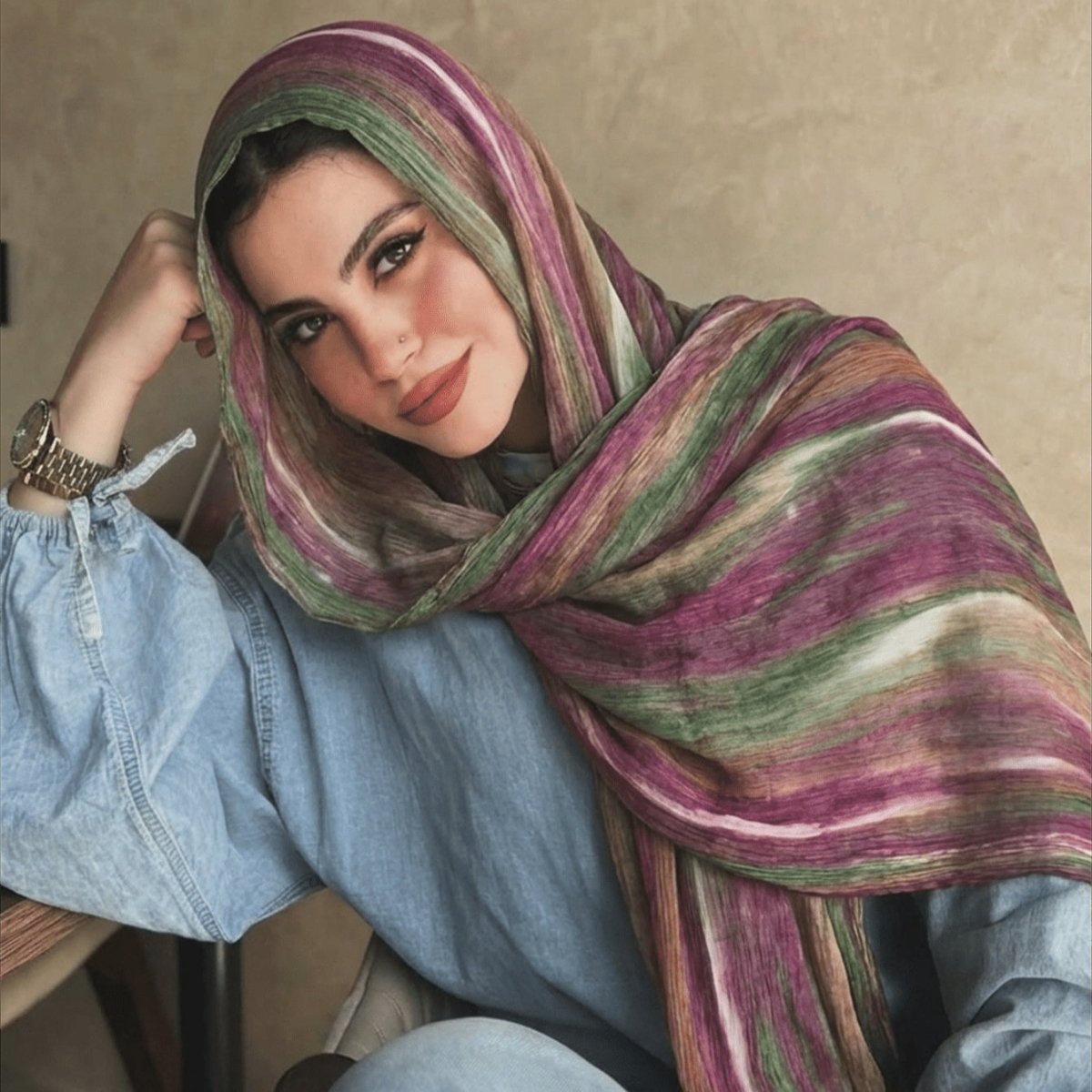 Rayon Gradient Tie-Dye Scarf | Rayon Gradient Hijab (MH216)