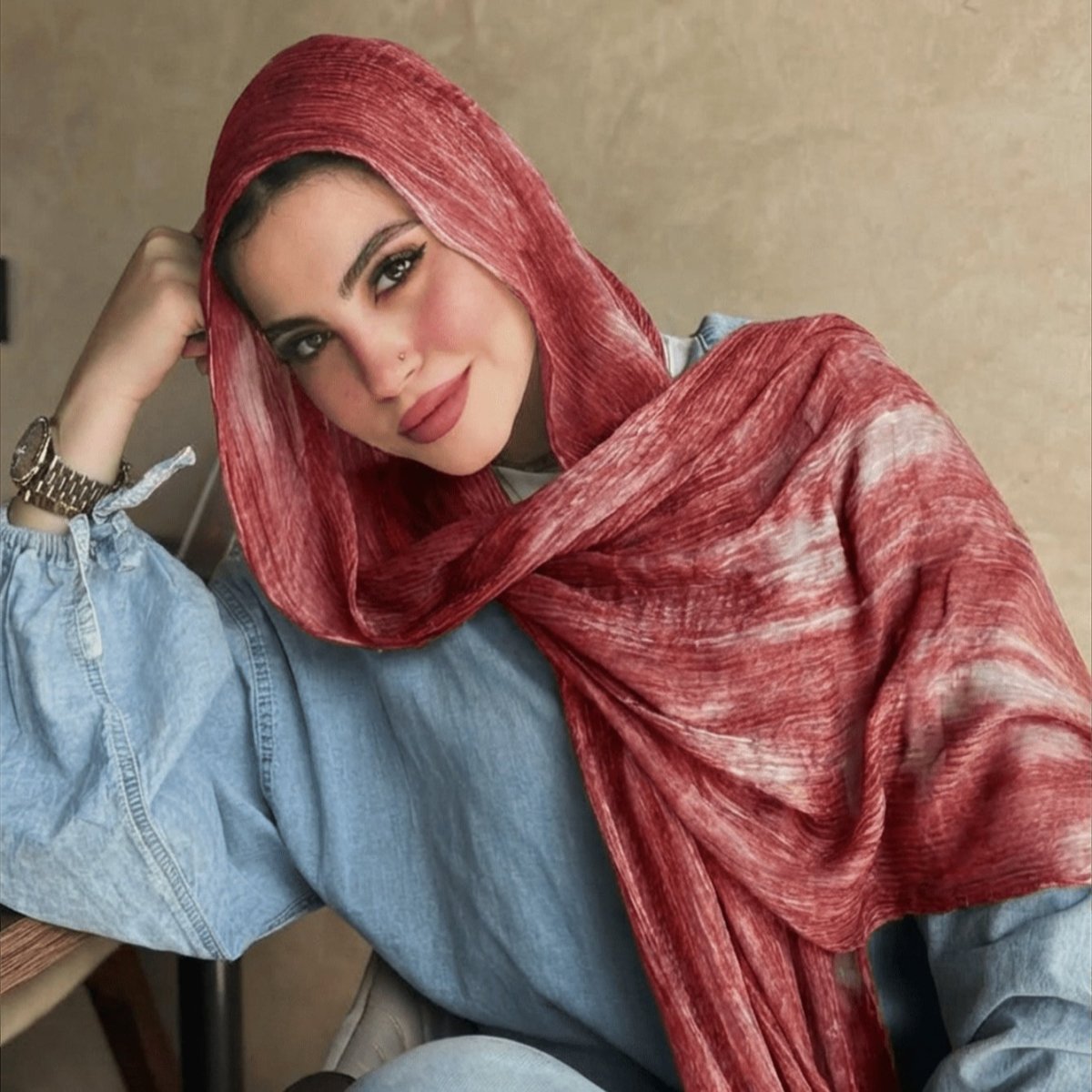 Rayon Gradient Tie-Dye Scarf | Rayon Gradient Hijab (MH216)