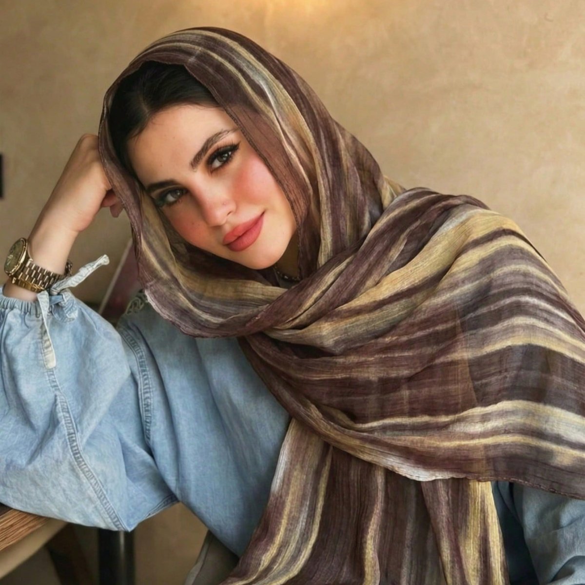 Rayon Gradient Tie-Dye Scarf | Rayon Gradient Hijab (MH216)