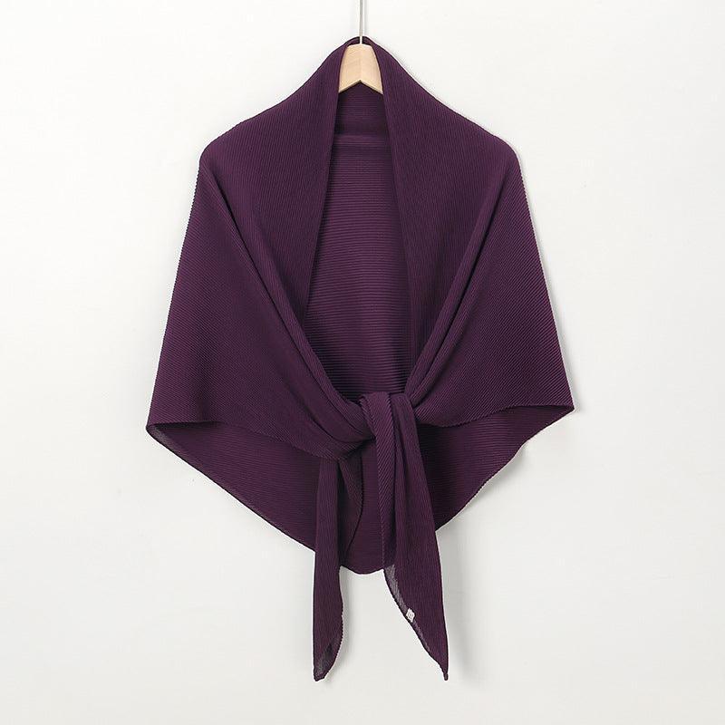 Solid Color Crinkle Chiffon Hijab - Lightweight Scarf for Women (MH040)