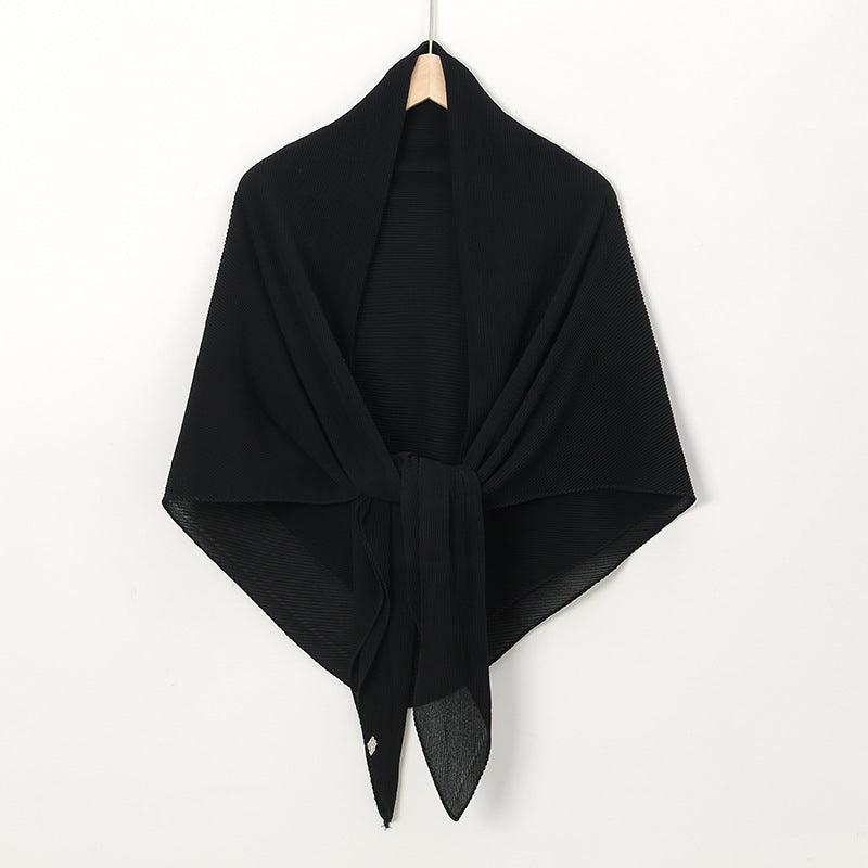 Solid Color Crinkle Chiffon Hijab - Lightweight Scarf for Women (MH040)