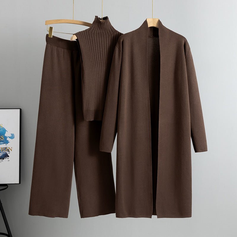 Sweater Set with Sleeveless Vest 3-Piece Set(MS032)