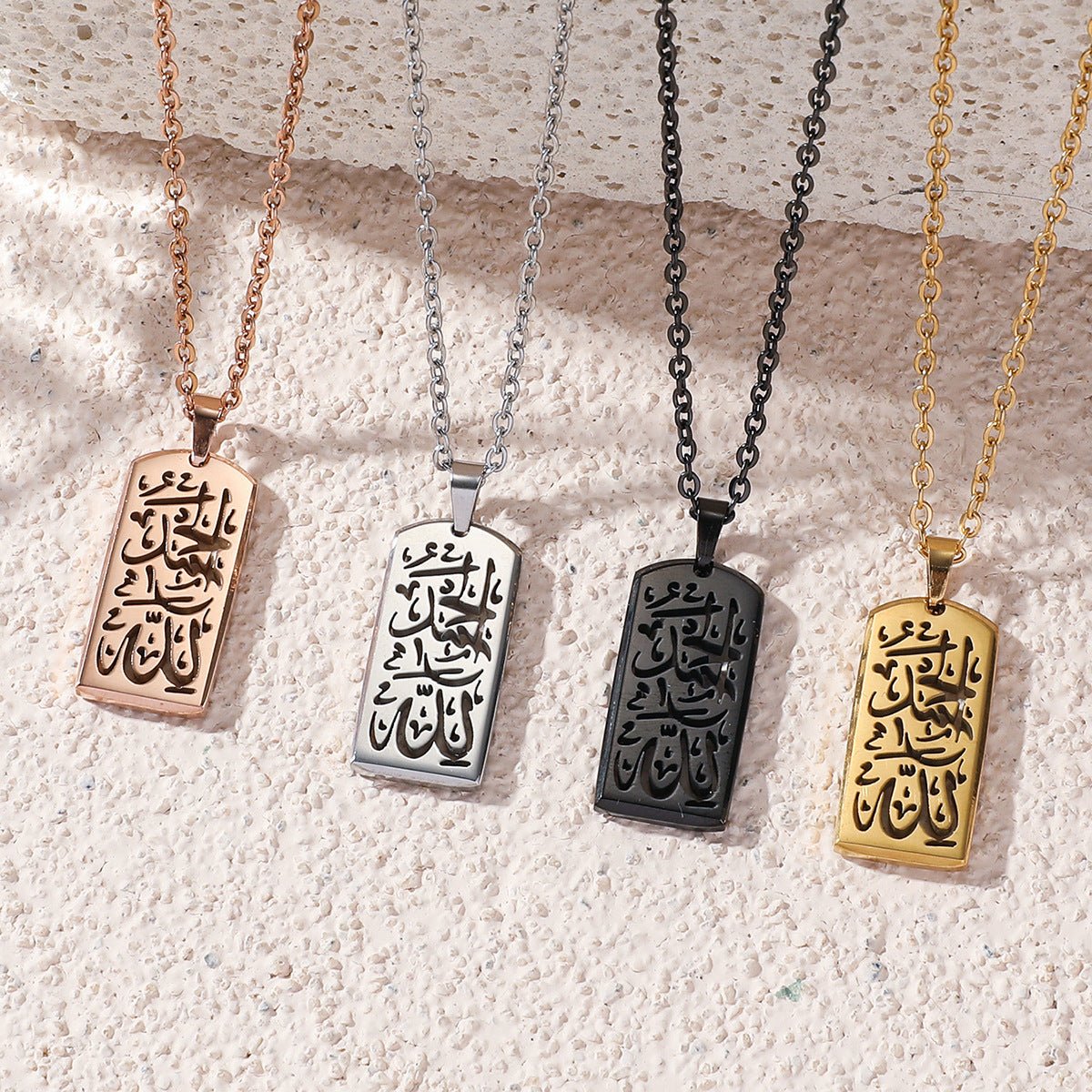 Versatile high-end letter rectangular pendant necklace(MAC228)(WITH GIFT BOX)