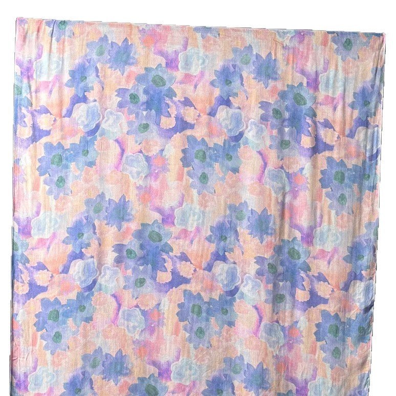 Vibrant Floral Print Scarf Hijab | Lightweight Botanical Headscarf (MH159)