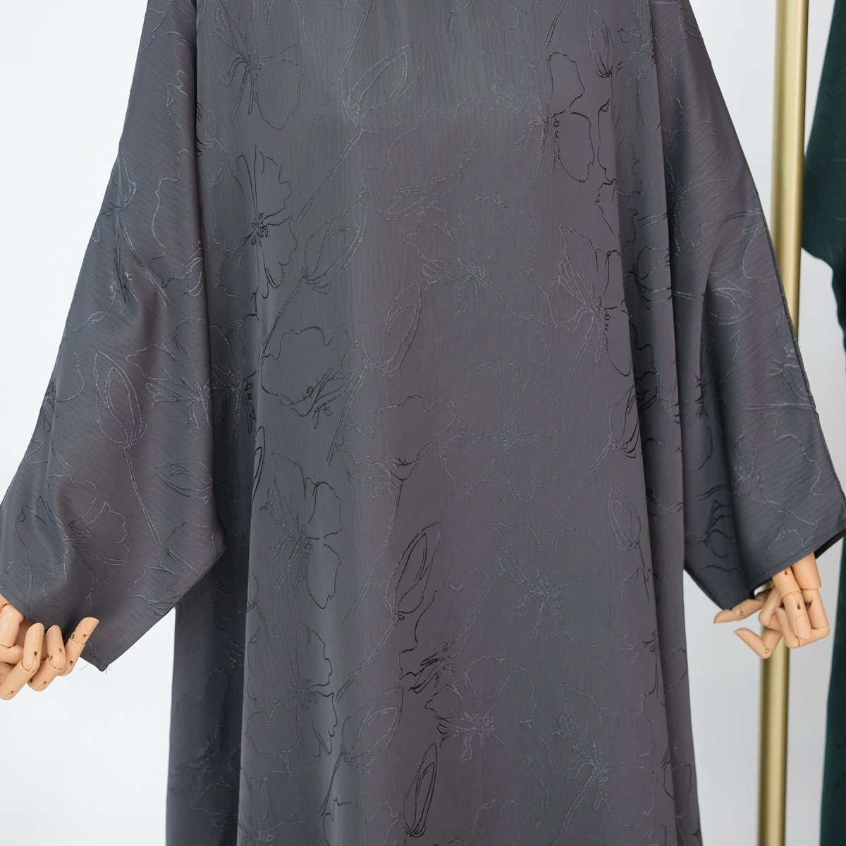 3D Jacquard Woven Satin Abaya (MA138)