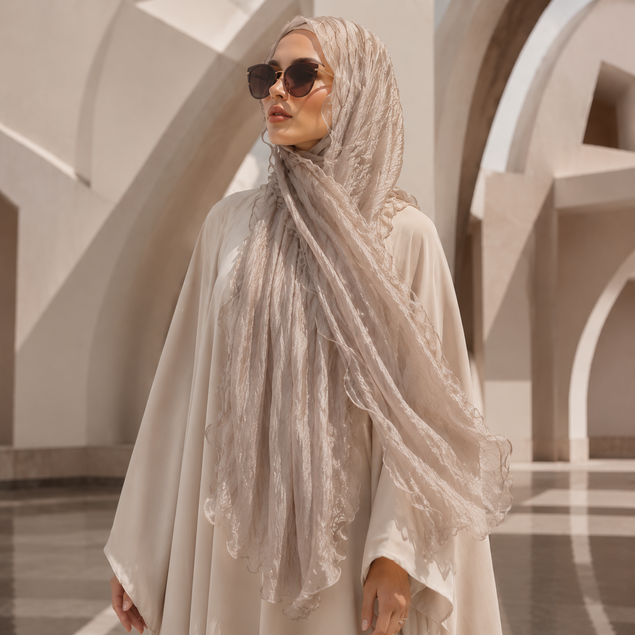Crinkle Organza Hijab Scarf(MH222)