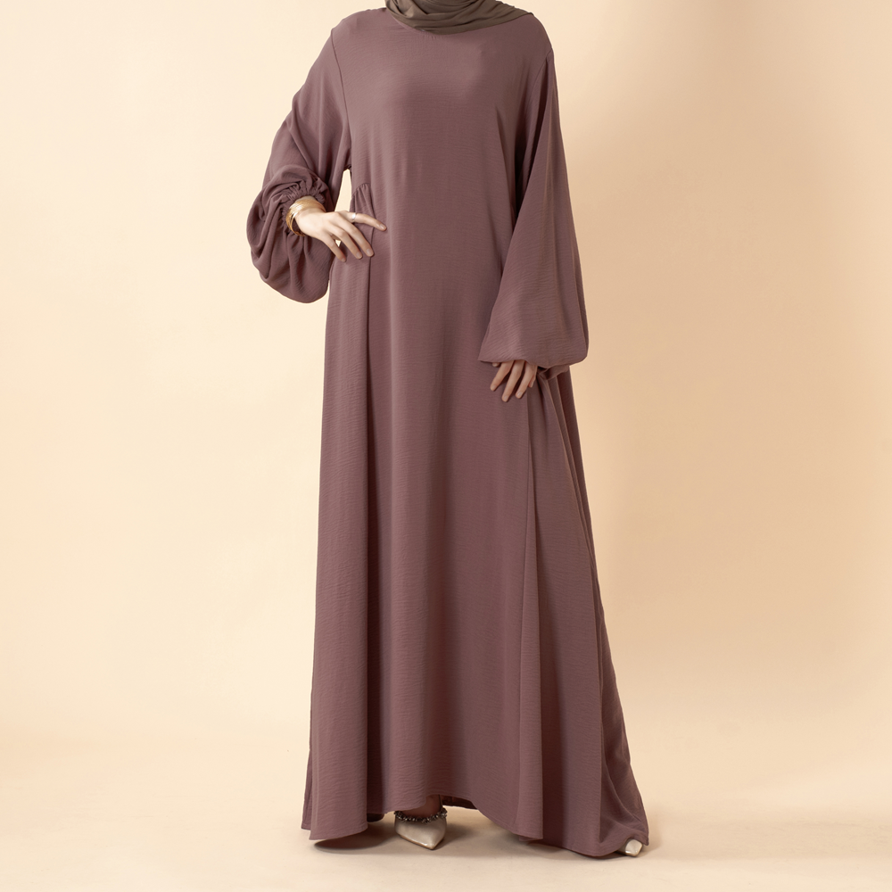 Relaxed Fit Lantern Sleeves Crepe Abaya (MA190)
