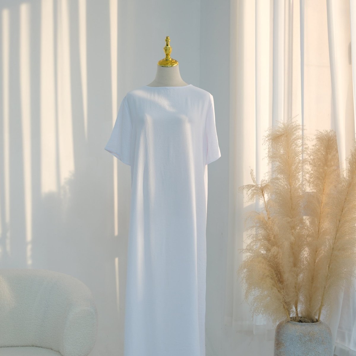 Ice Silk Crinkle Basic Dress(MA392)
