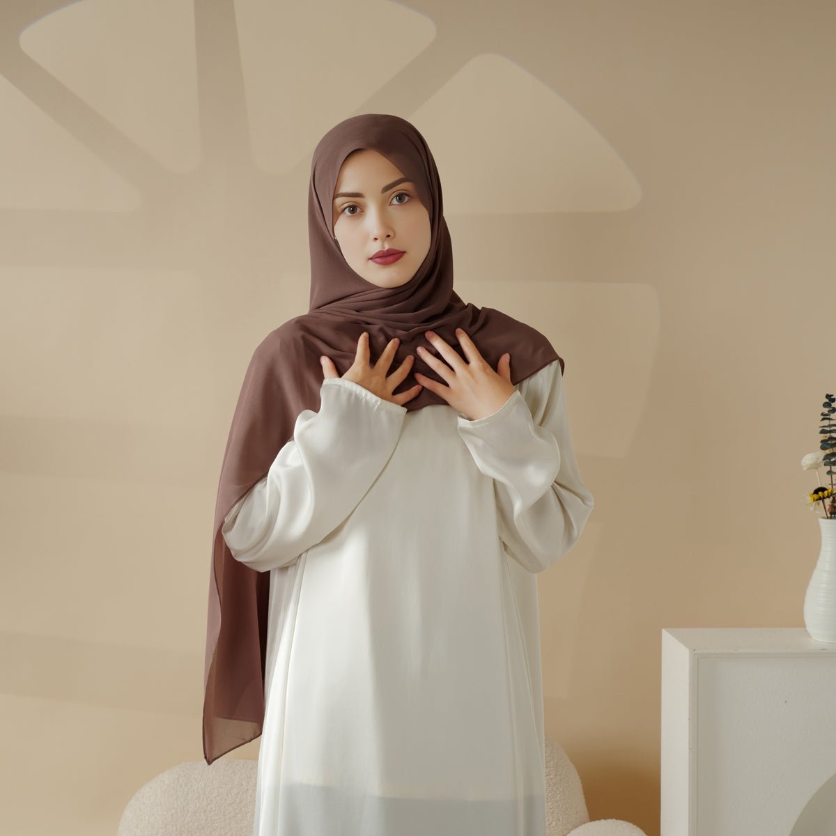 Plain Chiffon Shawl, Extra Fine Chiffon Hijab (MH067)