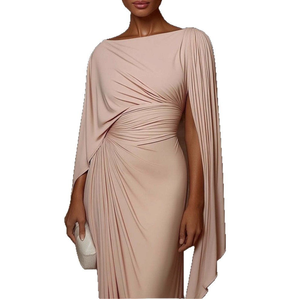 Pleated Evening Dress | Off-Shoulder Ruched Bodycon Gown(MS275)