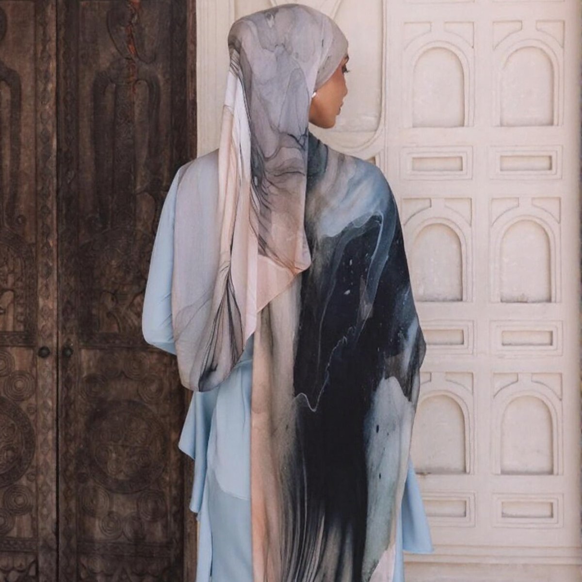 Printed Cotton Hijab Scarf | Soft Breathable Long Headscarf(MH201)