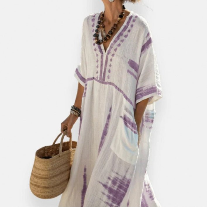 Printed Kaftan Maxi Dress(MS419)