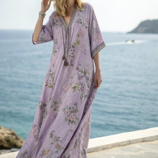 Printed Kaftan Maxi Dress(MS419)