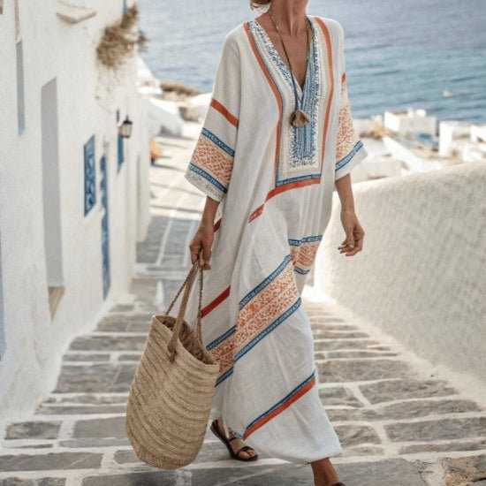 Printed Kaftan Maxi Dress(MS419)