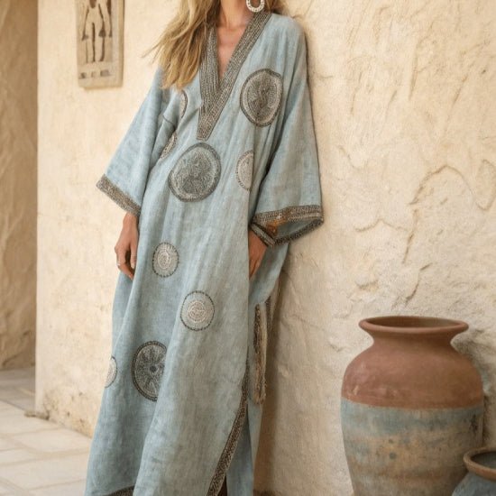 Printed Kaftan Maxi Dress(MS419)
