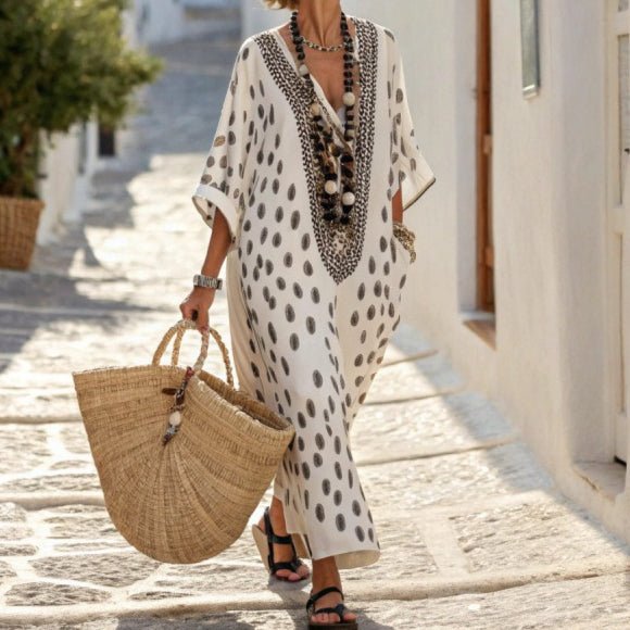 Printed Kaftan Maxi Dress(MS419)