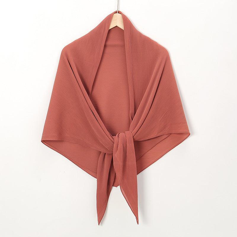 Solid Color Crinkle Chiffon Hijab - Lightweight Scarf for Women (MH040)