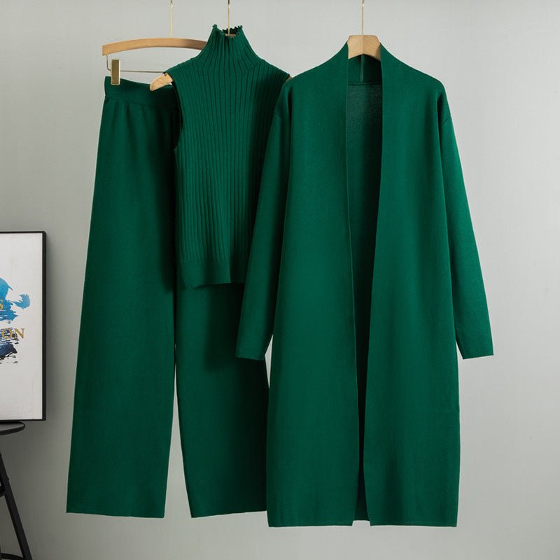 Sweater Set with Sleeveless Vest 3-Piece Set(MS032)